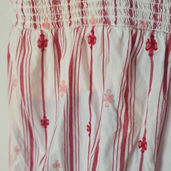 LOFT Pink and White Ruffle Midi Dress - Picture 3 of 4